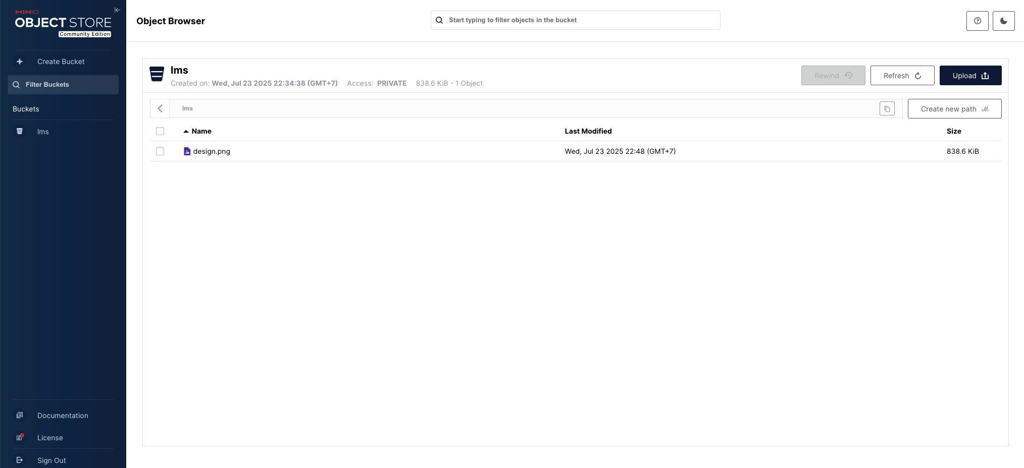 Persiapan Minio AccessKey dan Secretkey terbaru